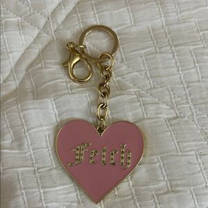 Forever 21 Pink Heart Keychain with Gold Details Mean girls